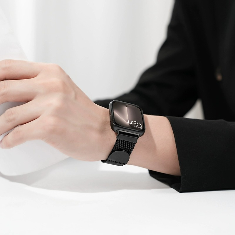 适用oppowatch3表带2/1SE/pro表带米兰磁吸渐变表带不锈钢金属替换带OPPO智能运动腕带1669XD