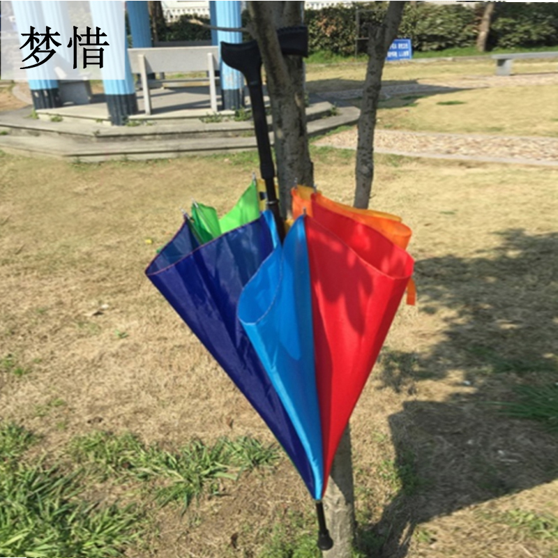 梦惜 半自动铁伞架 涤丝布 拐杖塑料直柄雨伞 YF-L2021026/把