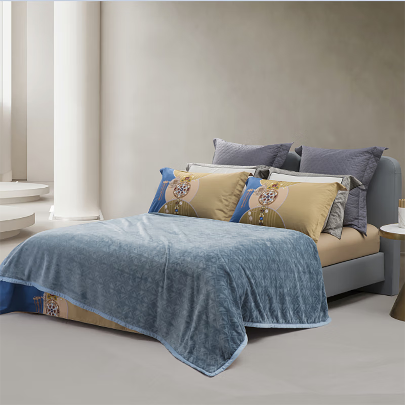 水星家纺薇蓝物语可水洗云朵柔绒毯150cm×200cm 型号 182460