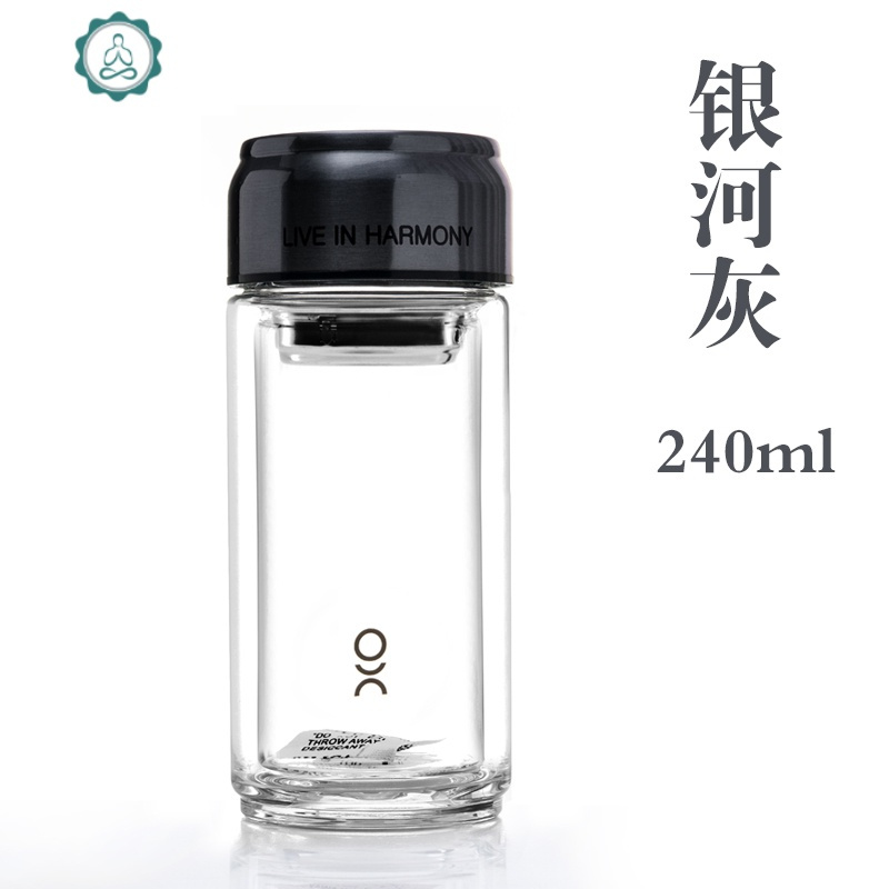 女双层便携加厚耐热耐摔的小杯子过滤小巧可爱 玻璃杯