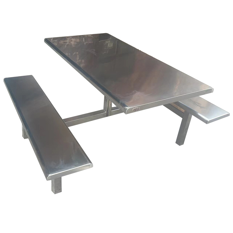 广亿隆食堂餐厅长方形四人位连体餐桌椅 1.2米WH-LZG1245#B/套