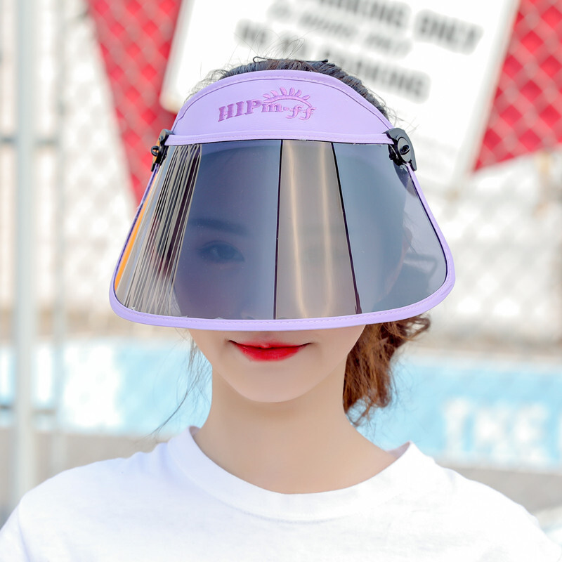 夏季骑车出行防飞沫镜片子女士春夏透明片遮阳帽空顶帽时尚韩版太阳帽