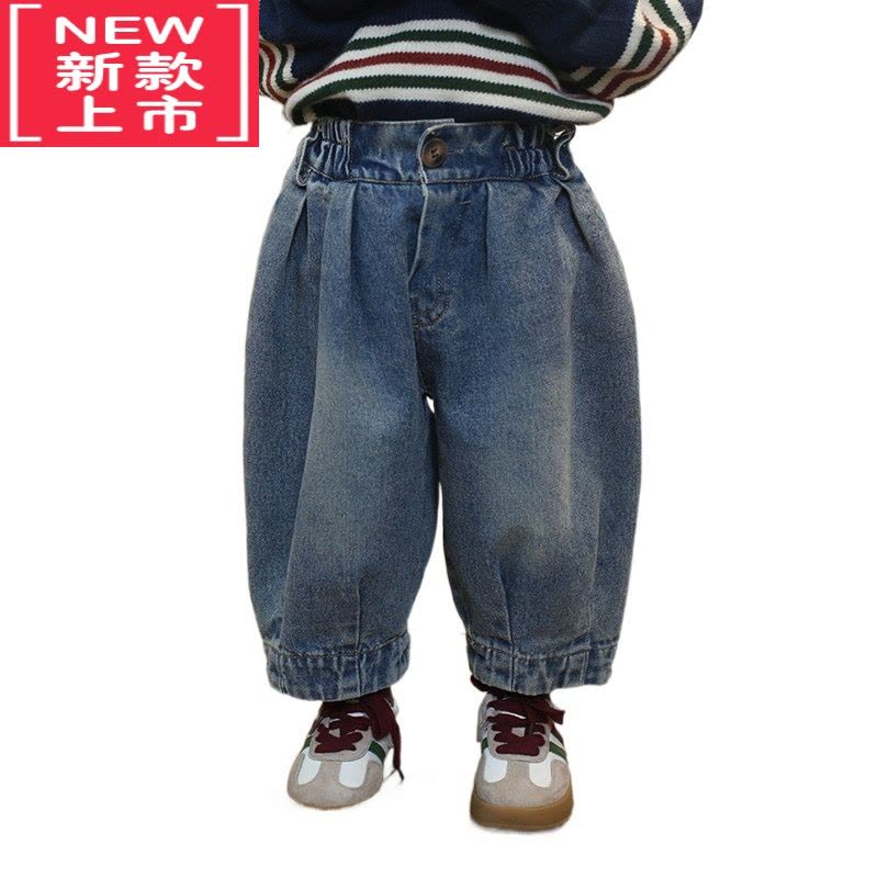 可莉允砚台家韩版儿童牛仔裤男童加绒裤子宝宝哈伦保暖裤女童洋气秋冬款图片
