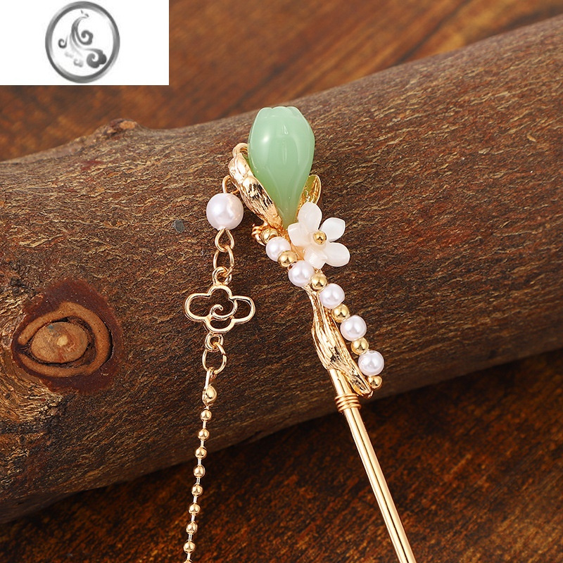 jimi古风发簪盘发珍珠发簪日常百搭汉服简约棍簪中国风头饰发饰品女