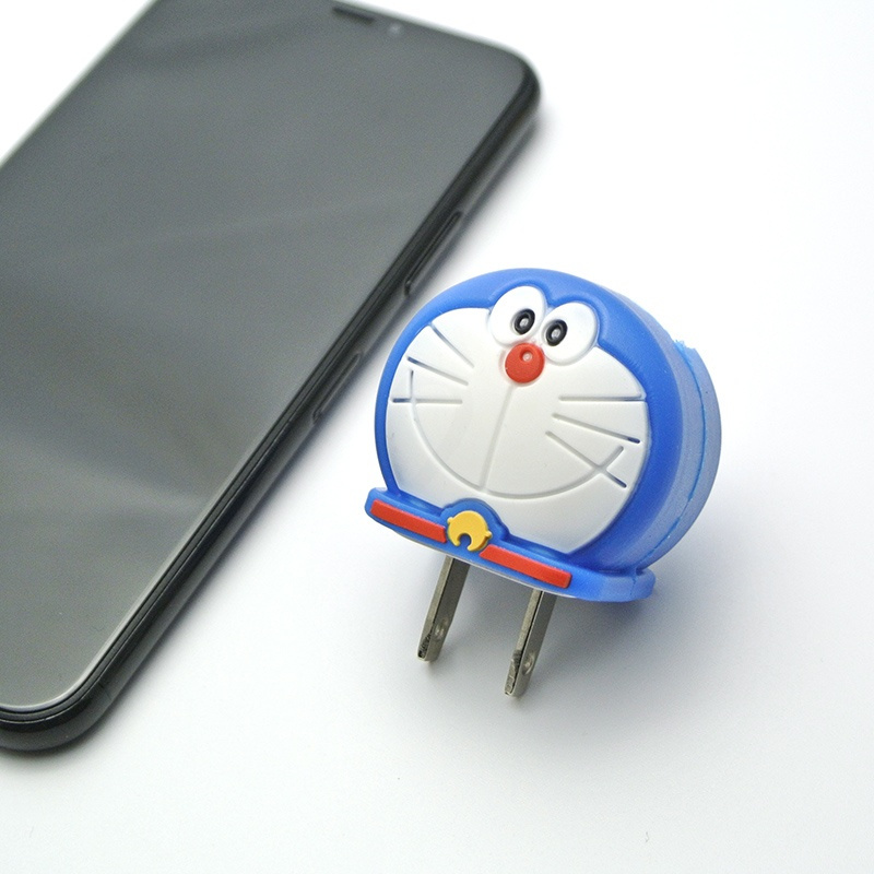 叮当猫[5W款●头保护套] 不含充电器 可爱iPhone6国行原装充电器7保护套8/X/11充电头12卡通少女保护壳
