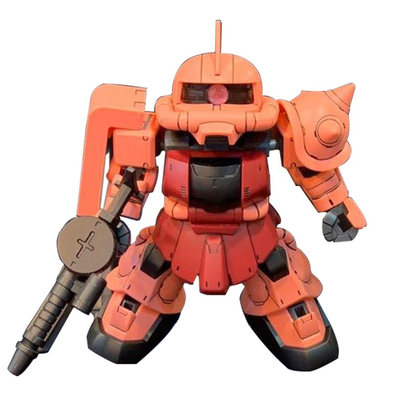 万代高达拼插拼装模型sdcs bb战士红色彗星夏亚专用扎古2渣古带骨架