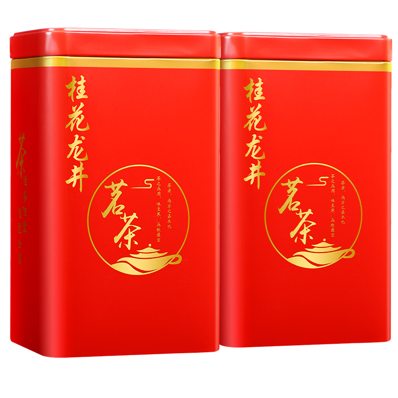 2025新茶龙井茶明前桂花龙井茶特选杭州龙井茶桂花绿茶罐装500g