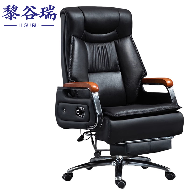 黎谷瑞 老板椅 黑色+搁脚 把高清大图