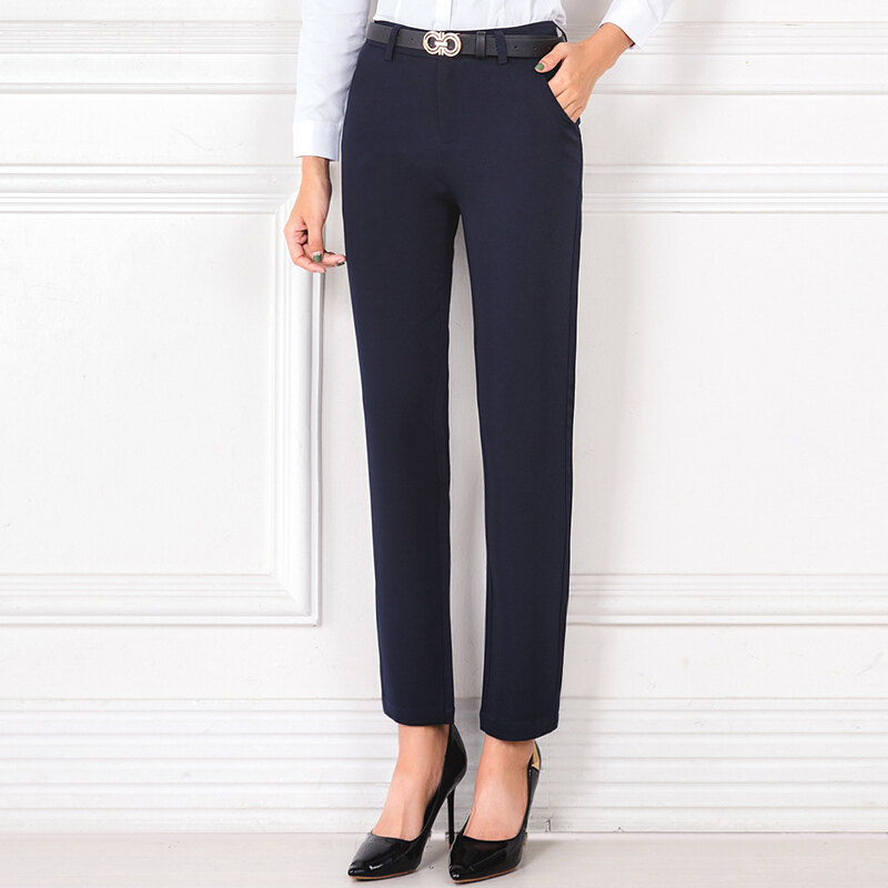 职业西装裤女夏季女士面试工作服正装黑色西服裤子薄款直筒九分裤