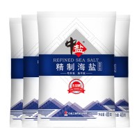 中盐 无碘盐海盐粒食盐家用400g*4包/份(份)