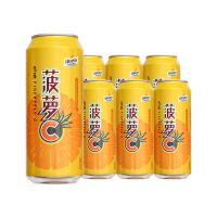 新疆乌苏啤酒小木屋菠萝啤菠萝C果味碳酸饮料不含酒精500ml*6罐
