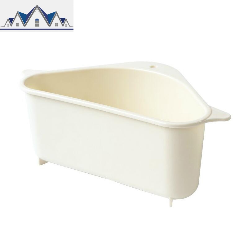 家用水吸盘置物架厨房三角挂架沥水架百洁布海绵托架垃圾收纳架 三维工匠