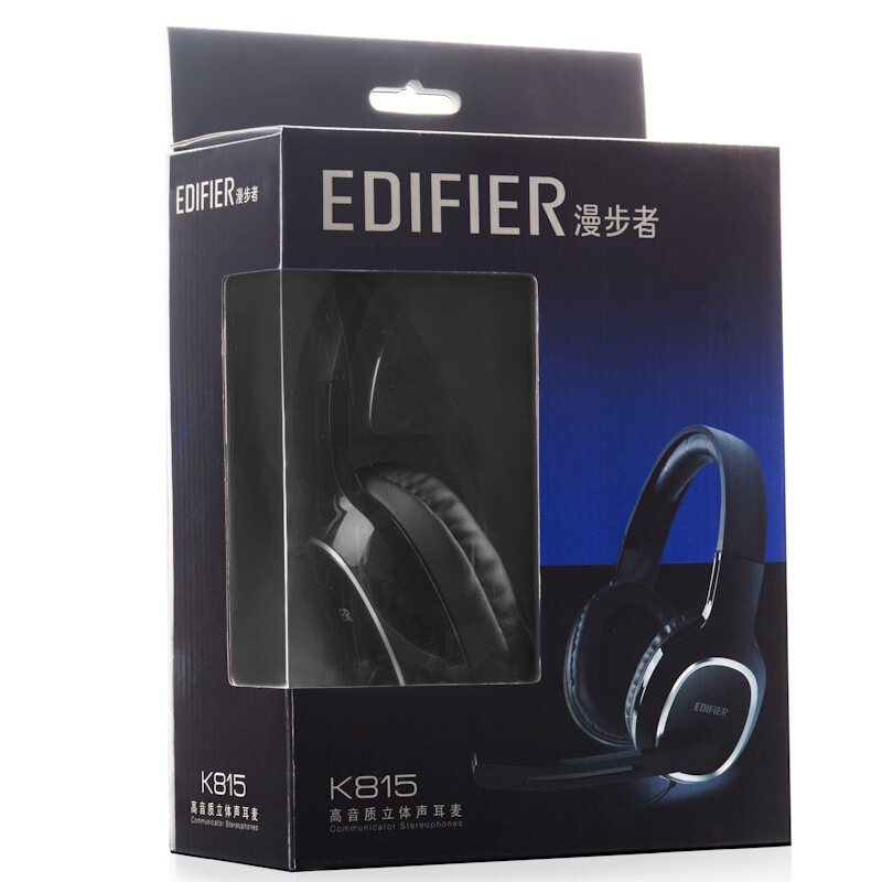 漫步者(EDIFIER)K815 头戴式游戏耳机USB接口绝地求生耳机 吃鸡耳机 办公学习培训 黑色 有线耳机