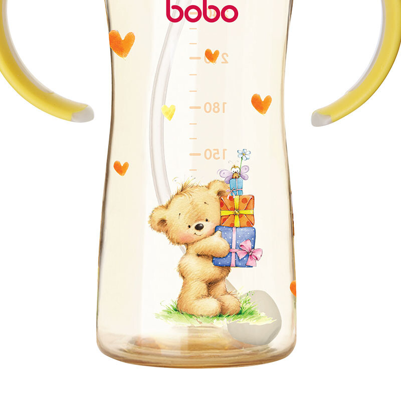 乐儿宝(bobo)PPSU宽口径奶瓶300毫升(黄色)12个月以上