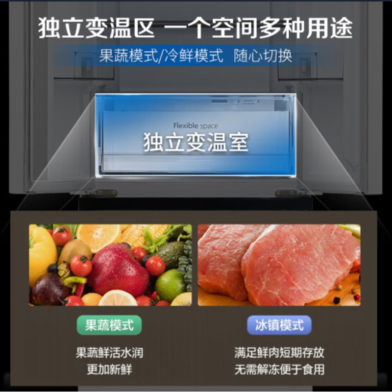 松下(Panasonic)400升四门法式超薄冰箱银离子 60cm宽占地小 风冷无霜 白色 NR-GD40WPA-W