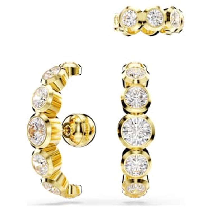 施华洛世奇(SWAROVSKI)耳饰女金 tone镀金swarovski锆石渐层圈环图片