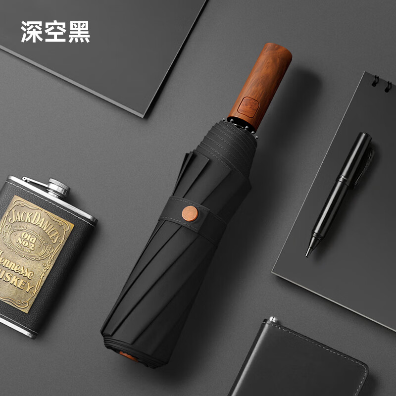 美度(MAYDU)全自动雨伞加大加固抗风暴雨伞女晴雨两用雨伞M3090迷雾灰高清大图