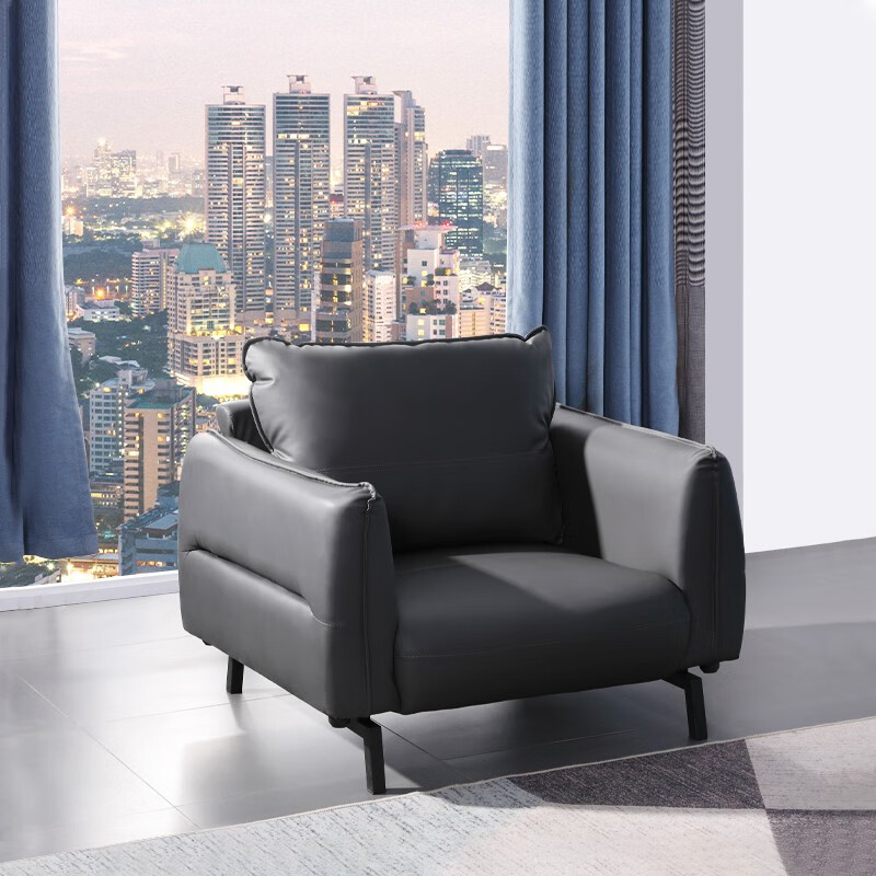 域赢现代简约沙发休闲办公沙发会客沙发商务接待沙发组合单人位高清大图