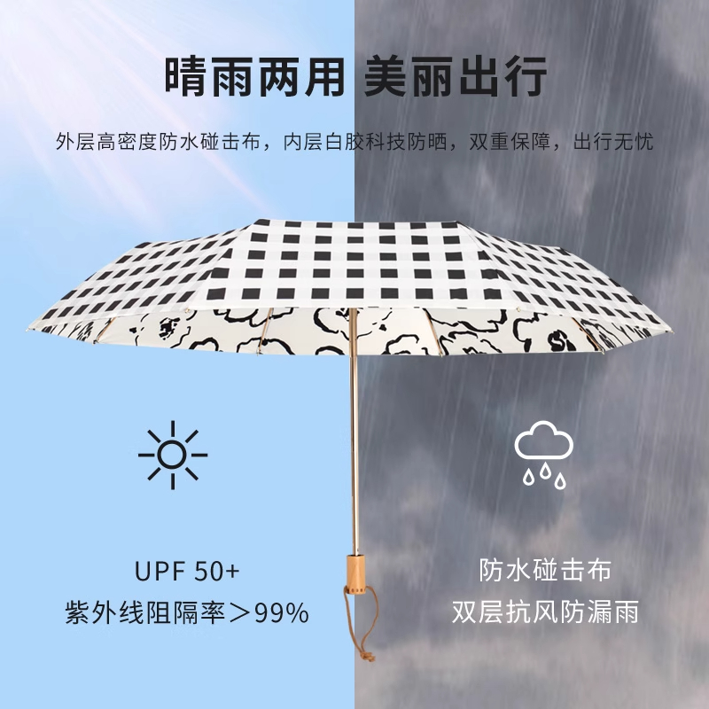 蒙虎荣威 双层防晒晴雨伞两用 个高清大图