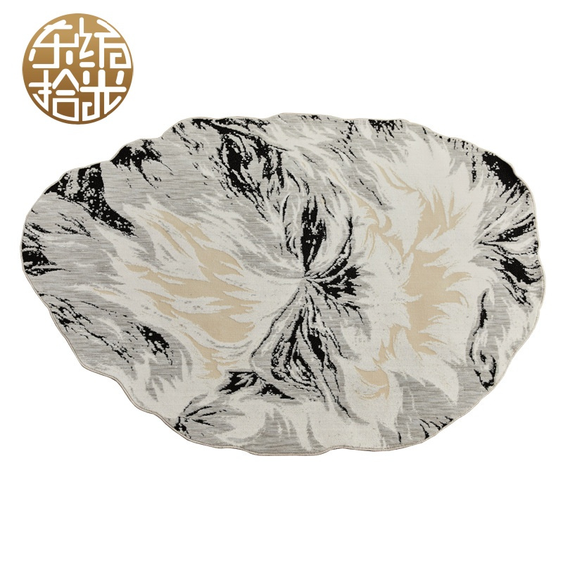 东纺拾光DF1043 香榭丽舍羊毛床边毯 78cm*150cm(计价单位:块)水波花朵纹色