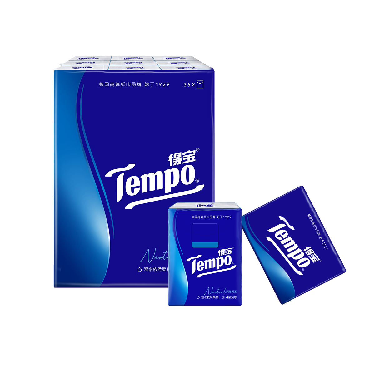Tempo得宝经典无香迷你手帕纸7片36包纸巾 4层加厚外出迷你便携小包装无香卫生纸餐巾纸(新旧包装交替发货)高清大图