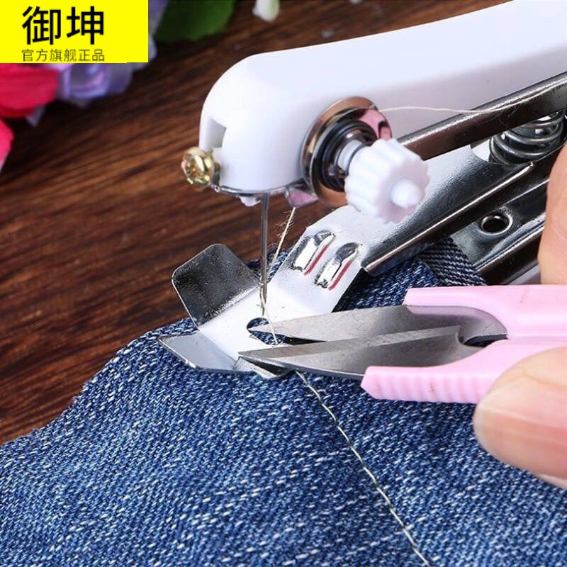 便携式迷你小型手动缝纫机简易家用多功能袖珍手工手持微型裁缝机收纳柜 三维工匠 迷你缝纫机+5根机针高清大图