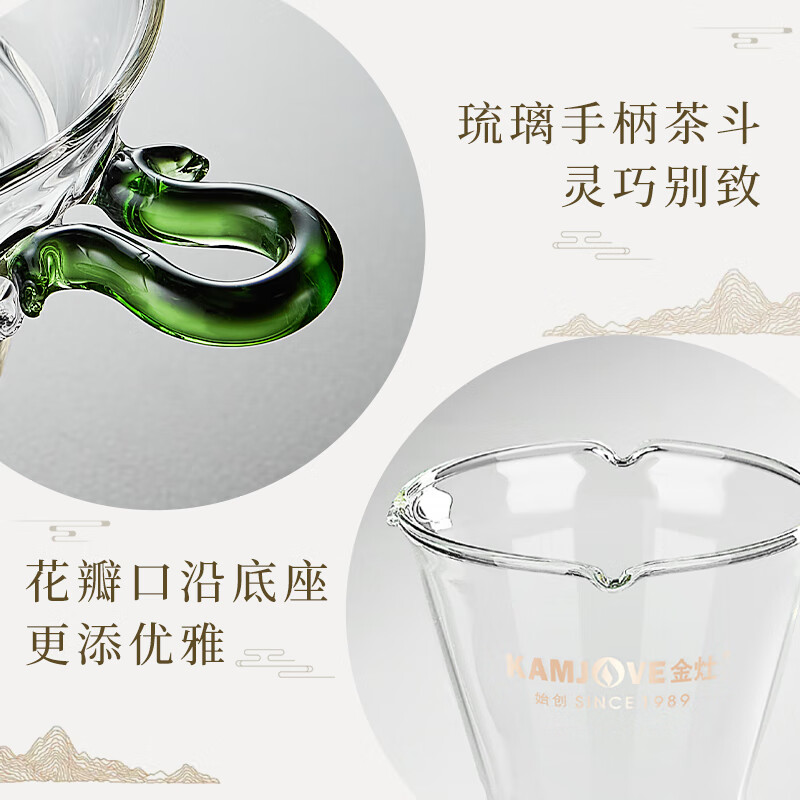 耐热玻璃茶漏茶斗茶滤网过滤器滤茶器茶具配件金灶 GO-08 套装高清大图