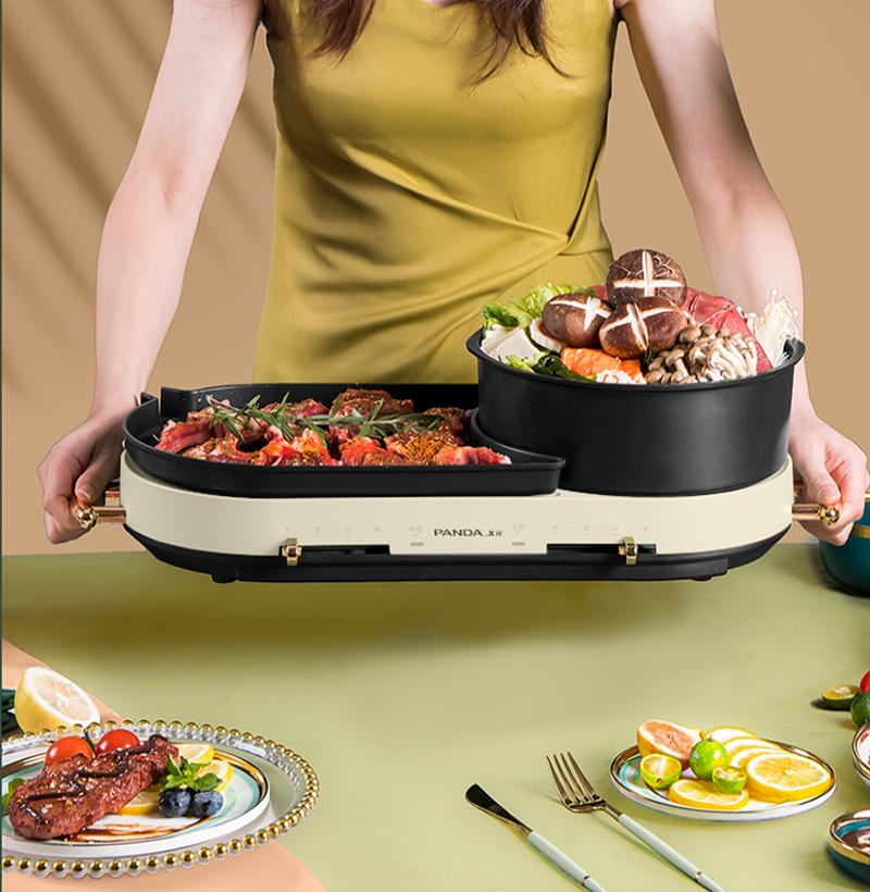 中国熊猫可拆卸烤涮一体锅 TRZJ2103A-