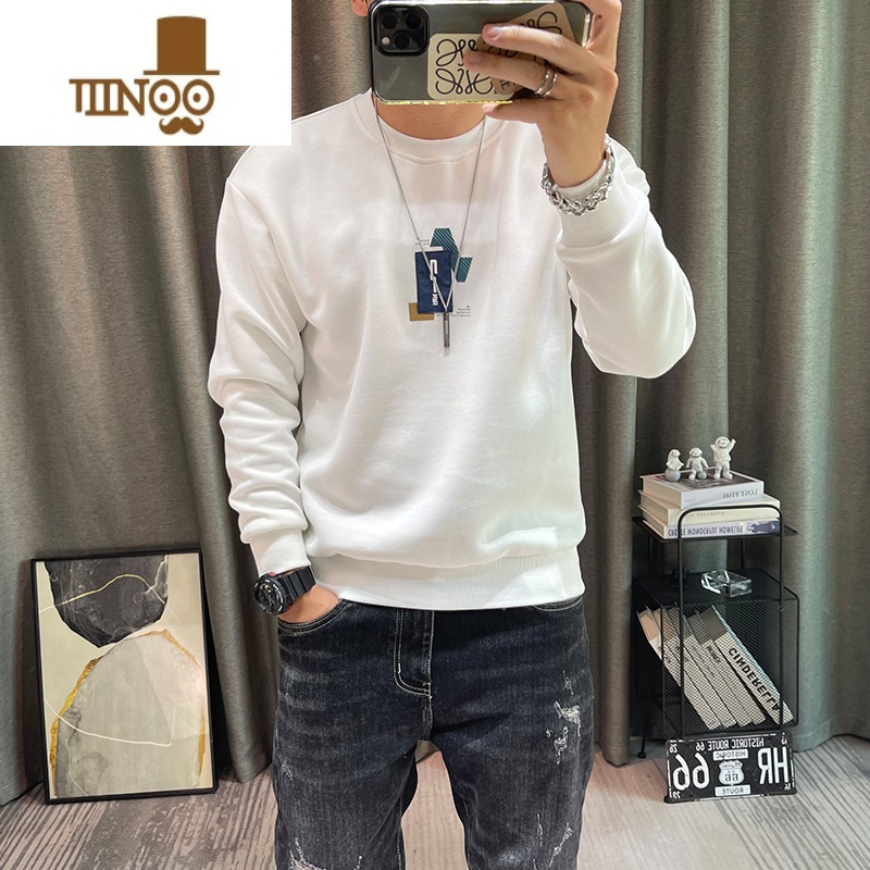 YANXU新款男士圆领卫衣字母打底衫百搭外套青少年学生衣服
