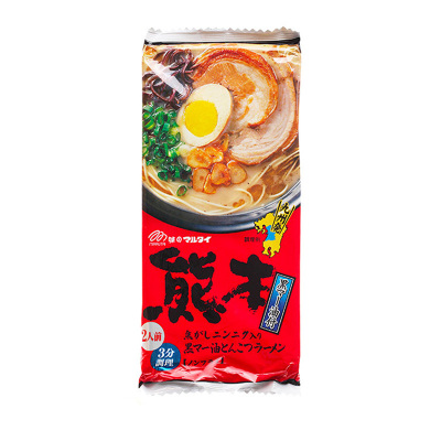 [爽滑Q弹]丸太(MARUTAI)九州熊本黑麻油豚骨浓汤拉面 186g/袋2人份量 拉面 方便速食 日本进口 进口食品