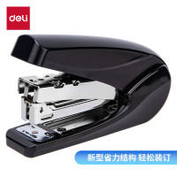 得力0421省力型订书机 黑色 适用12号订书钉多功能外卖打包专用订书器商用便携式装订用