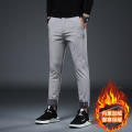 官方正品男裤休闲裤男款男士直筒宽松潮流夏季超薄款商务冰丝运动裤子加绒加厚冬季长裤 浅灰(加绒款) 28（2尺1）