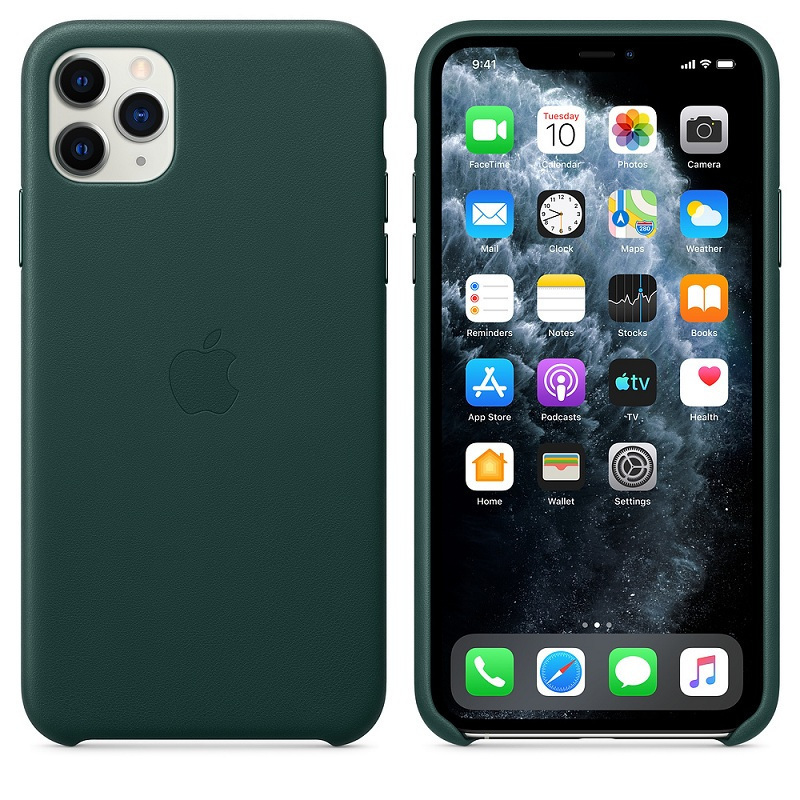 苹果Apple 原装iPhone 11 Pro Max 皮革保护壳 手机壳 森林绿色