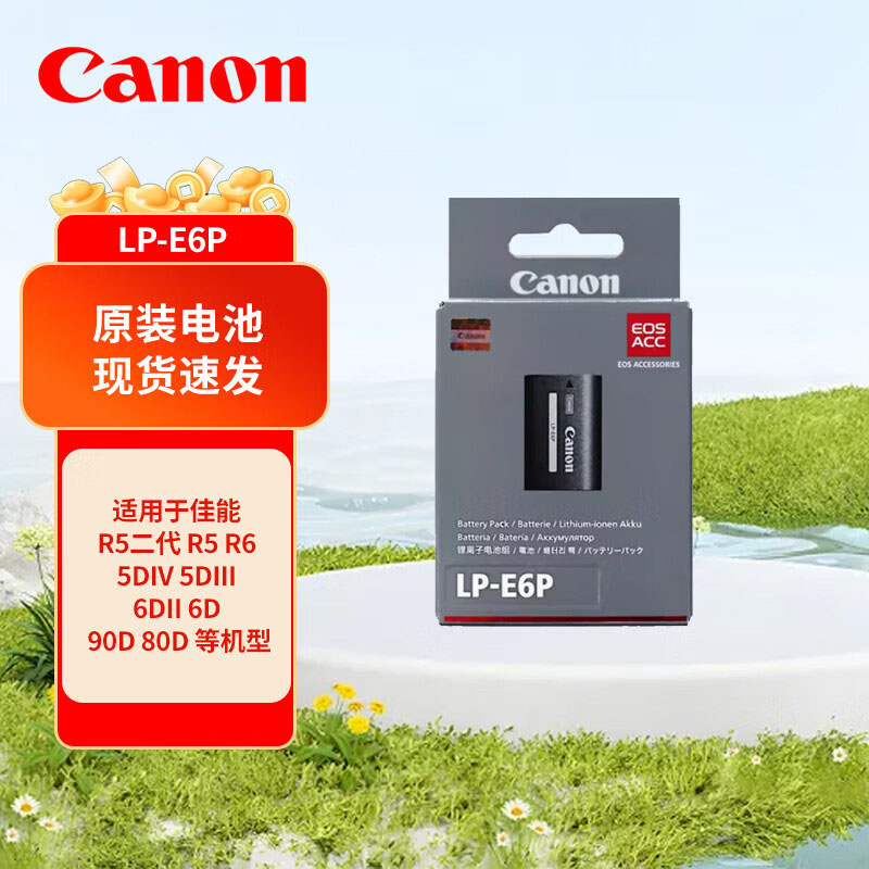 佳能(Canon)LP-E6P 原装相机电池 适用R52 R5 R6 R62 R7 R 5D4 5D3 6D2 90D等