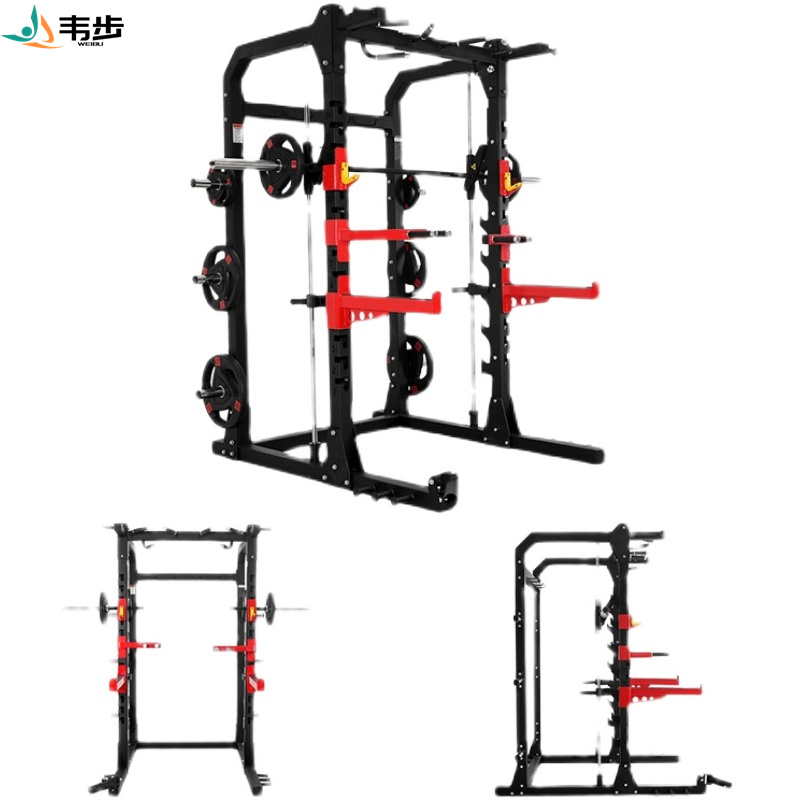 韦步FLT001健身房悍马器械史密斯机深蹲架框式商用卧推杠铃架龙门架史密斯机单机+2.2米杆高清大图