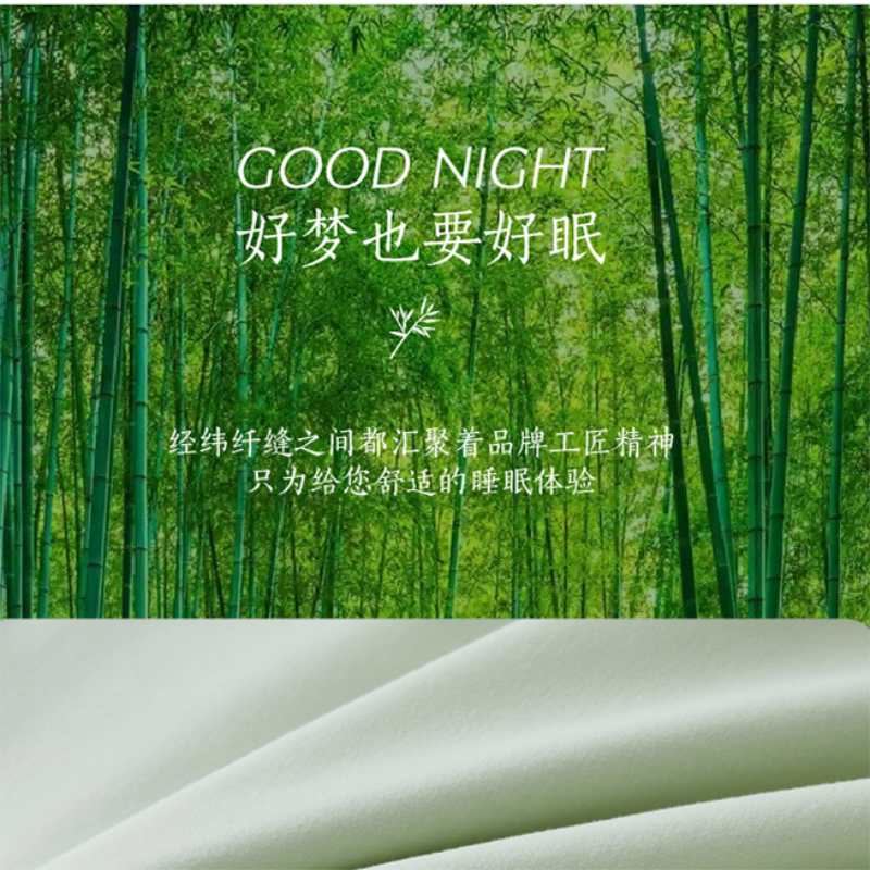 梦洁抗菌可水洗纯蚕丝夏凉被：挽风清竹高清大图