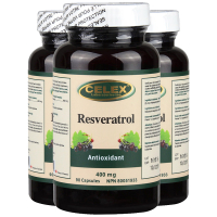3件装 | CELEX 白藜芦醇胶囊 90粒*3瓶 富含葡萄籽/原花青素 400mg/粒 加拿大进口 0.4g90粒3瓶