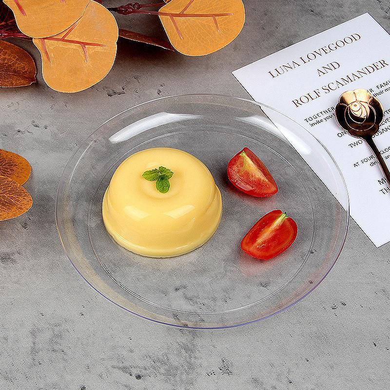 小号6#透明20只 佑利一次性盘子蛋糕盘水果盘透明糖果盘子点心盘硬