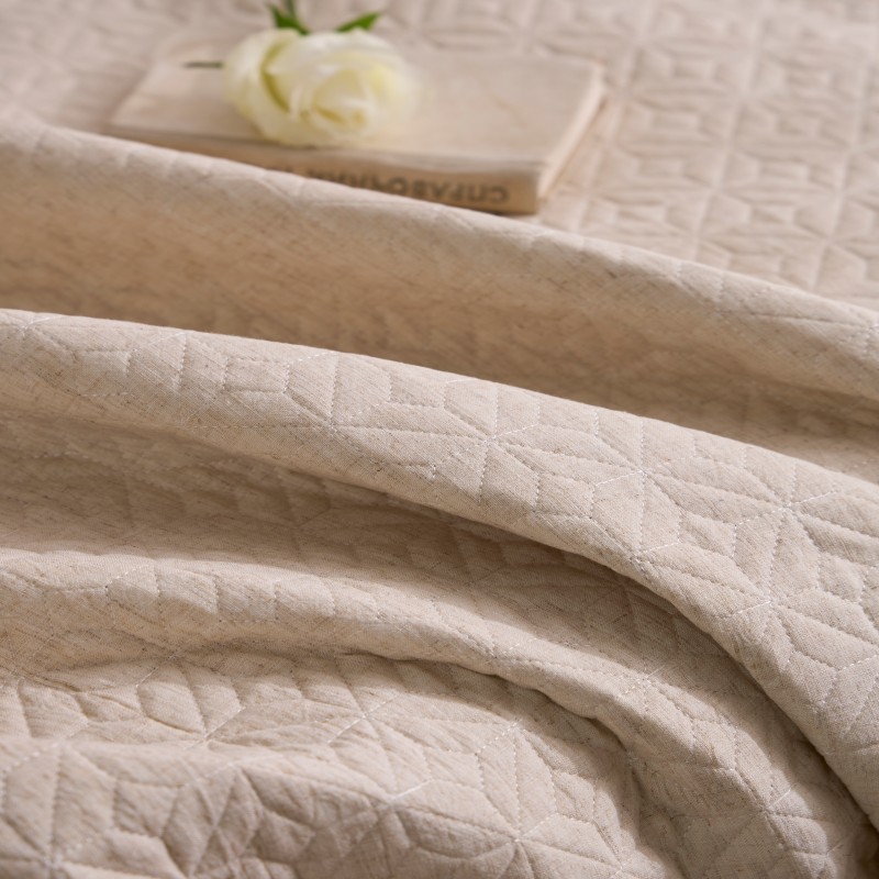 汉司家纺 HANSI-83 天丝麻床盖三件套 240*270cm (计价单位:套)黄色高清大图