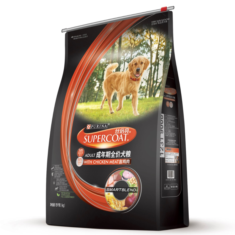 丝倍亮(supercoat)成犬全价犬粮15kg成年期通用狗粮30斤