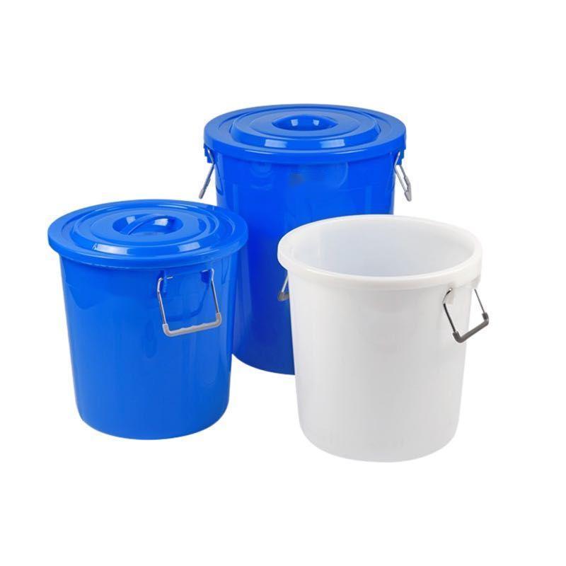 蔚岸加厚50L-280L塑料水桶户外塑料储水带盖圆桶铁饼提水桶垃圾塑胶桶160L/个高清大图