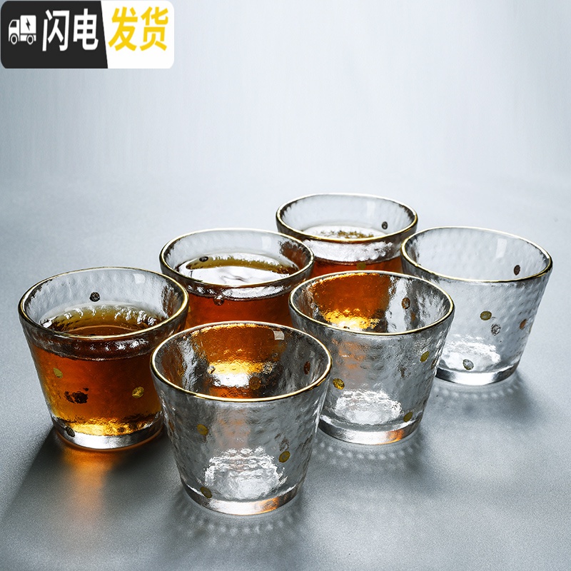 三维工匠家用带把耐热玻璃杯加厚主人杯简约茶杯套装透明品茗杯小茶杯 玻璃耳把杯4个[特惠]高清大图