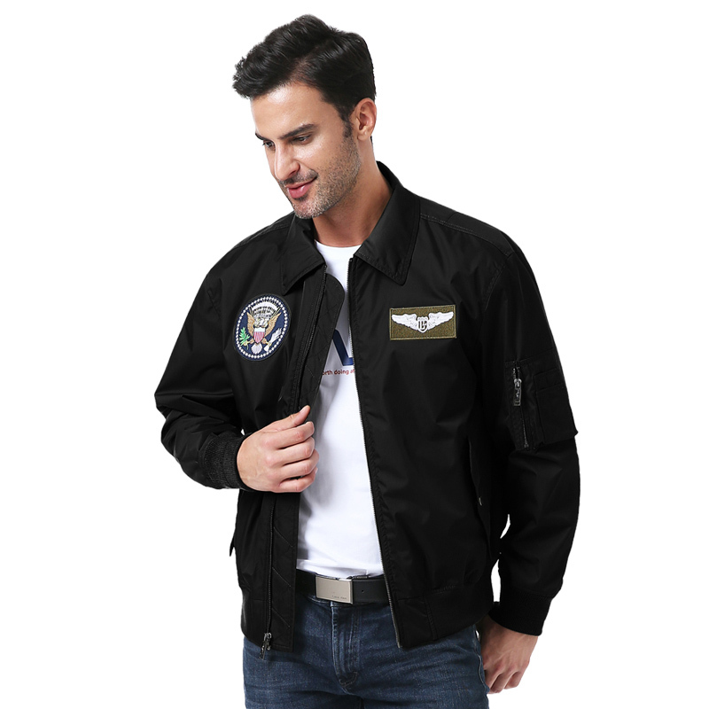 luxurylane春季夹克男士休闲尼龙夹克飞虎队绣花ma1飞行夹克
