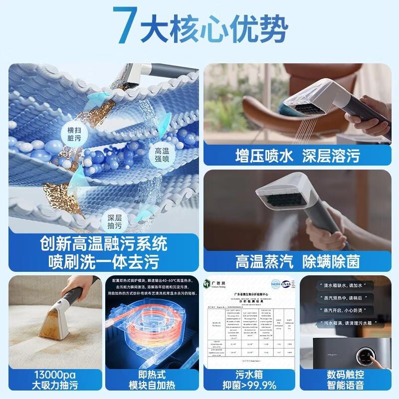 东菱(DonLim)布艺沙发清洗机 高温蒸汽清洁机除螨喷抽吸一体 窗帘床垫清洁机地毯清洁神器DL-6906高清大图