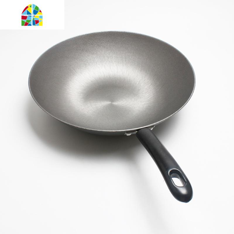 加厚炒锅配套平底锅无涂层生铁锅电磁炉专用铸铁锅厨房置物架 FENGHOU 32cm炒锅MD_734_767