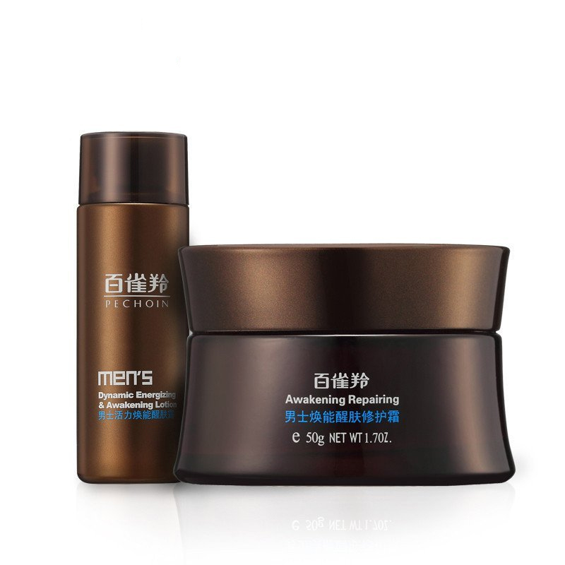 百雀羚(PECHOIN)男士焕能醒肤修护霜50G+醒肤露35G(保湿补水 舒缓倦容 男士 护肤 面霜 通用)高清大图