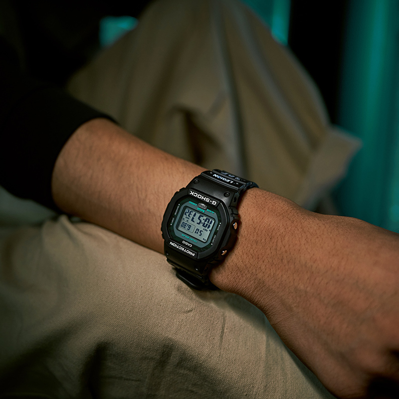 casio旗舰店卡西欧手表男小方块gshock血鹤屏太阳能电波运动时尚20