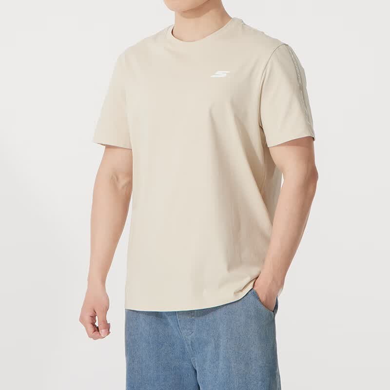斯凯奇(Skechers)男装新款时尚舒适透气简约休闲运动短袖T恤P224U051-000Q ZP高清大图