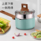 宝宝辅食锅麦饭石煎煮一体烘焙精灵多功能泡面锅婴儿小奶锅家用 奶锅LT-1690卡其色木纹手柄款套餐二:硅胶铲+蒸笼+架子