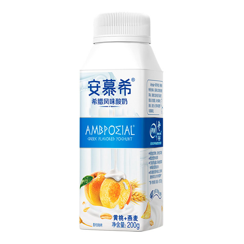 伊利 安慕希希腊风味酸牛奶 高端颗粒系列 黄桃+燕麦200g*10盒/礼盒装